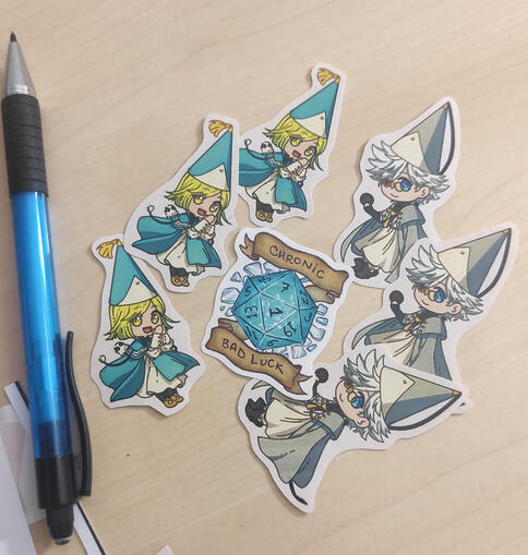 WHA and unlucky dice stickers